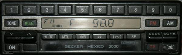 BECKER MEXICO 2000 RDS be1560 code