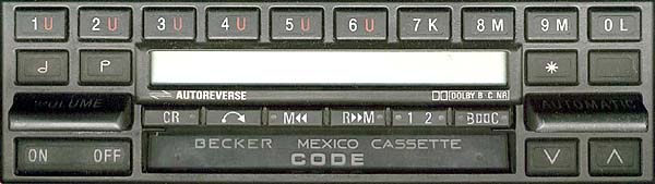 BECKER MEXICO CASSETE CODE be0837 code