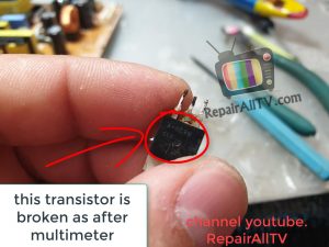 this transistor is broken as after multimeter 2