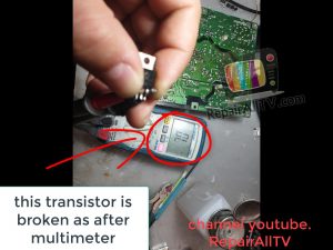 this transistor is broken as after multimeter