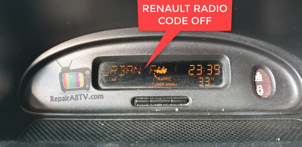 RENAULT RADIO CODE OFF...