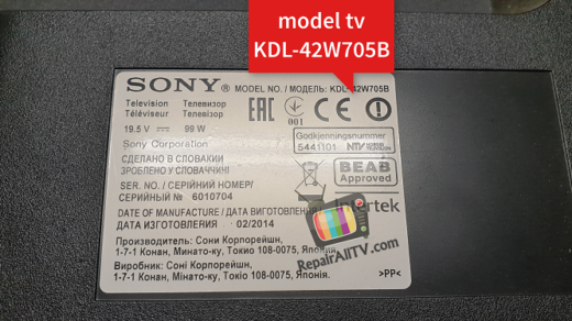 model tv KDL 42W705B
