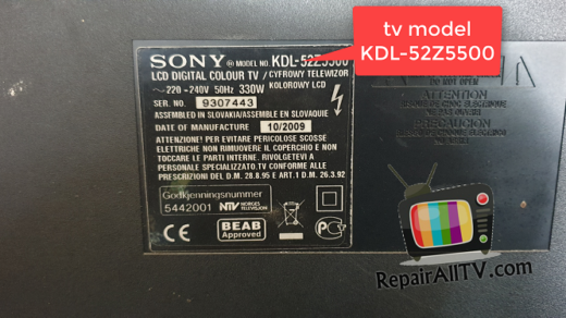 tv model KDL 52Z5500