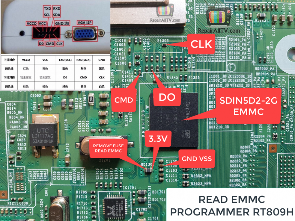ISP EMMC PROGRAMMER RT809H
