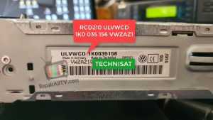 RCD210 ULVWCD 1K0 035 156 VWZAZ1 TECHNISAT