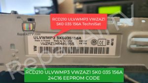 RCD210 ULVWMP3 VWZAZ1 5K0 035 156A TechniSat