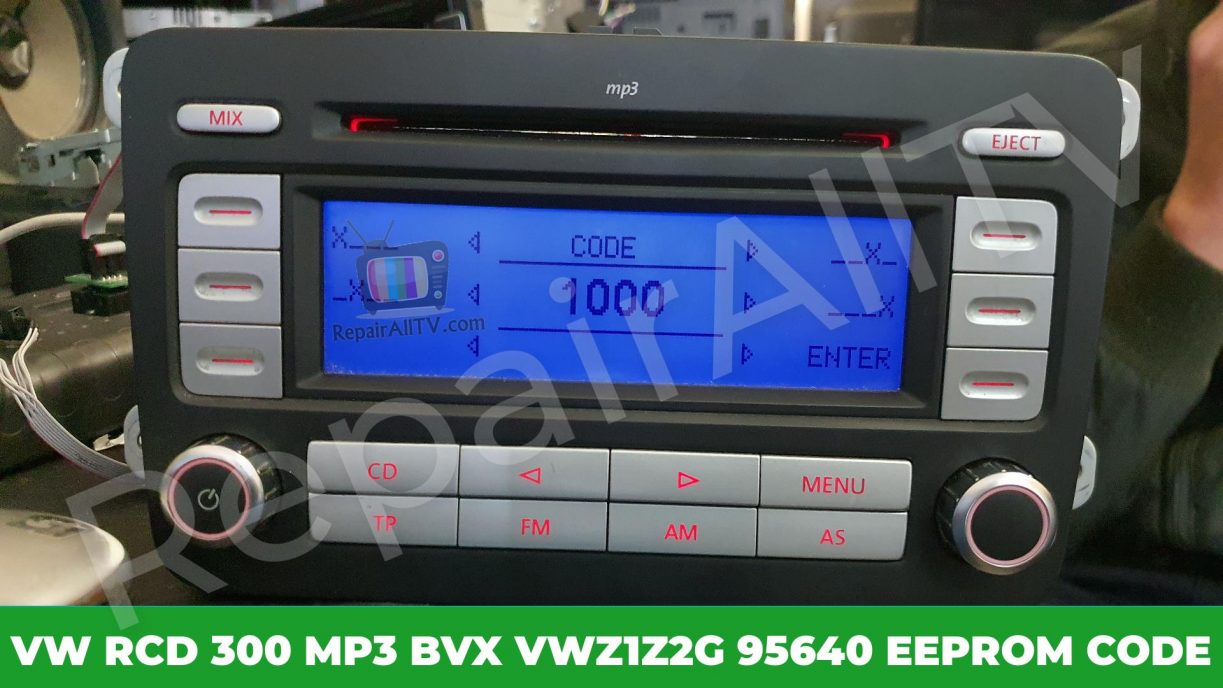 VW RCD 300 MP3 BVX VWZ1Z2G 95640 EEPROM CODE