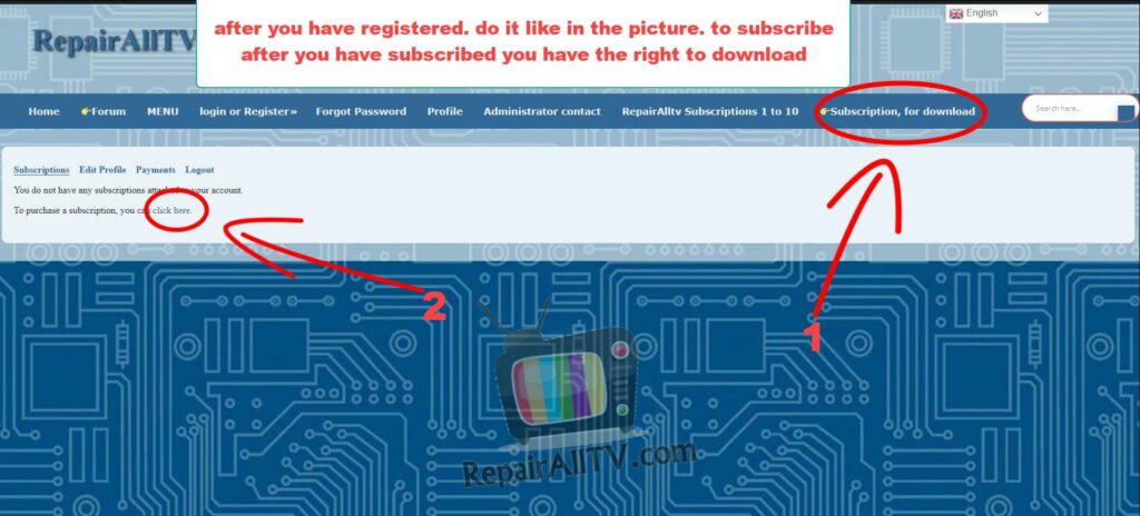 plan1 after you have registered. do it like in the picture. to subscribe after you have subscribed you have the right to download 1