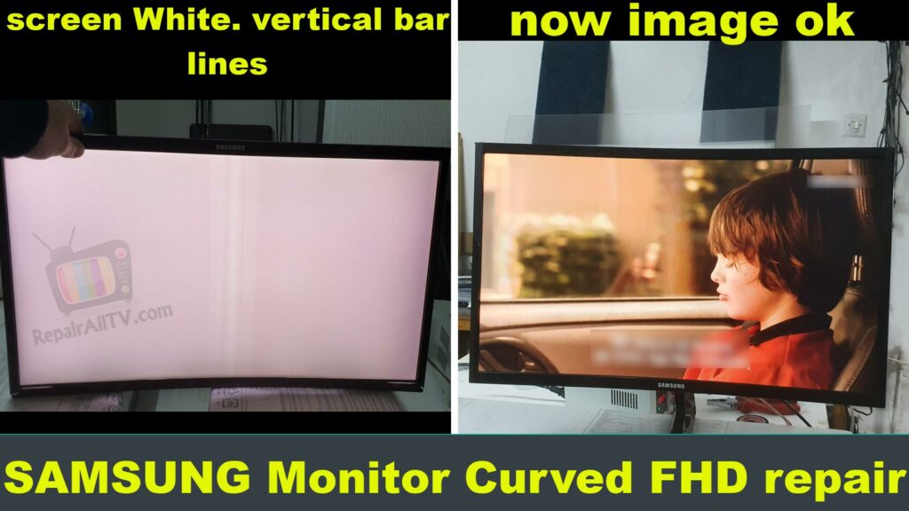 samsung curved monitor lines on screen