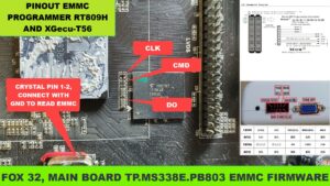 PINOUT EMMC PROGRAMMER RT809H AND XGecu T56