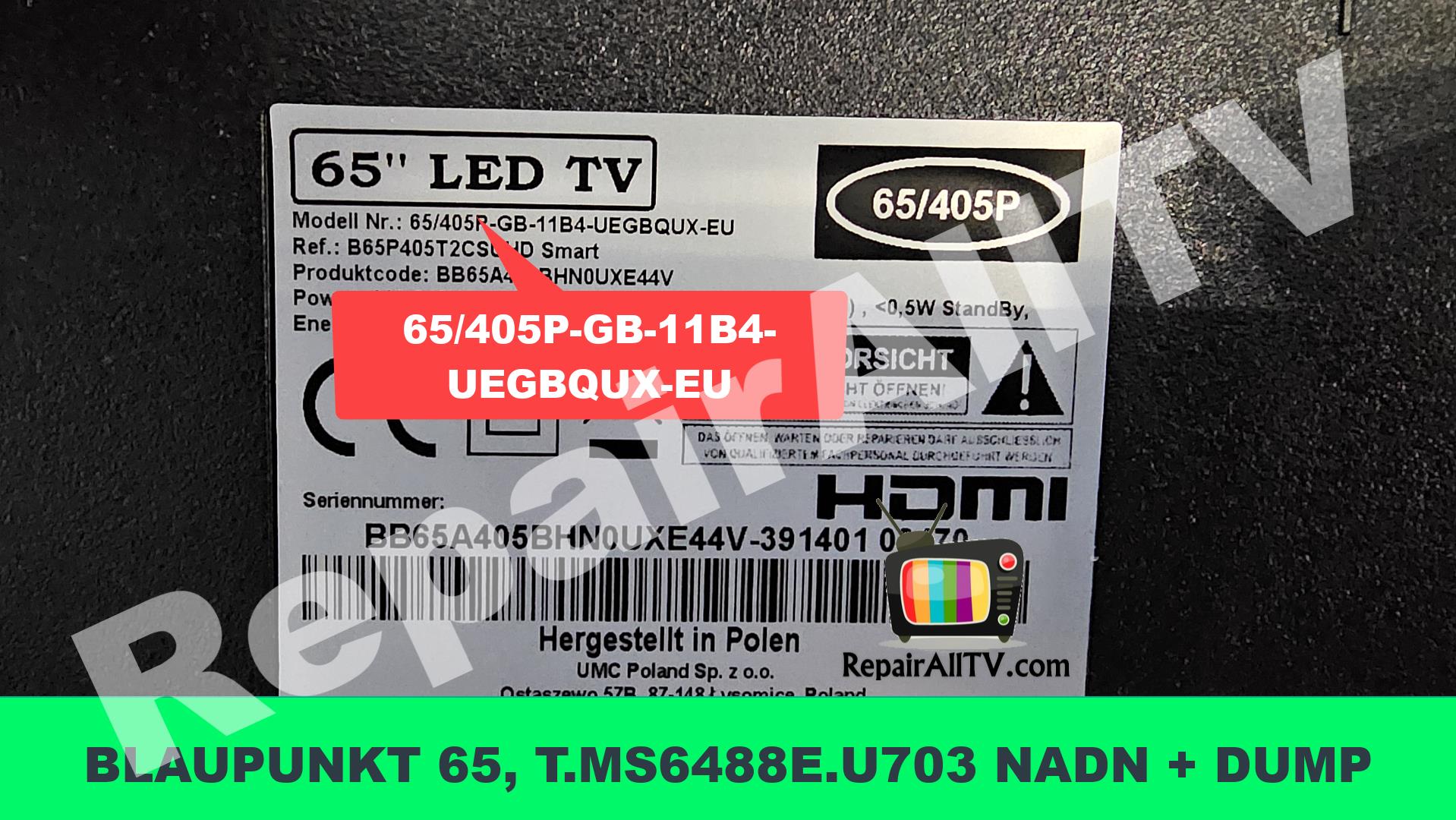 BLAUPUNKT 65 405P GB 11B4 UEGBQUX EU